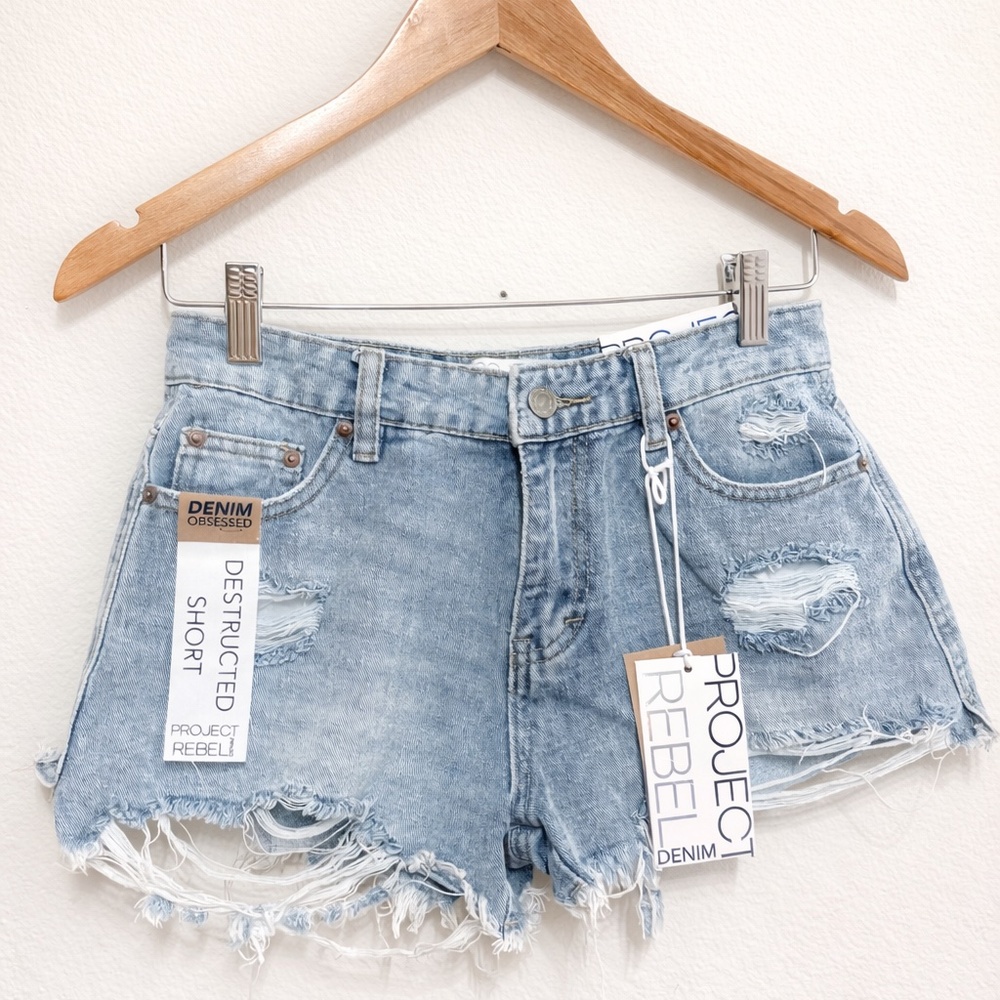 Project Rebel Distressed Denim Shorts